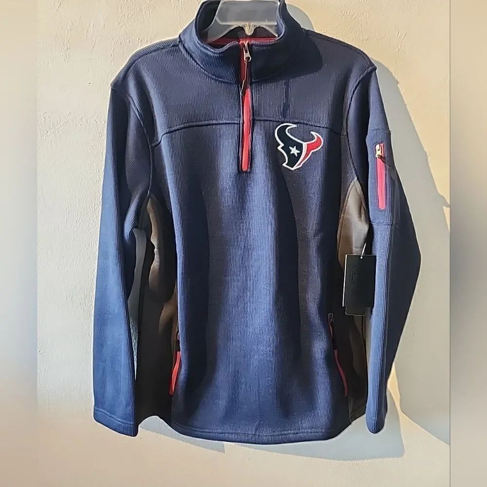 Houston Texans Mens M 1/4 Zip Pullover NFL Team Apparel FLEECE LINED WARM